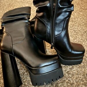 Brand new never worn platform ankle boots
